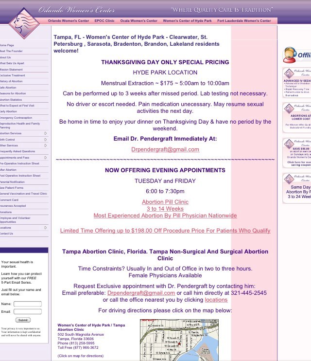 Thanksgiving Day abortion special screenshot Tampa abortion Thanksgiving