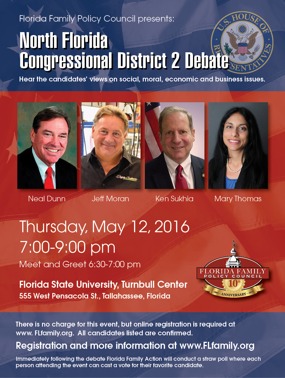 Panelists and Moderator Announced for North Florida GOP Congressional Debate