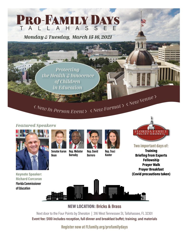 2021 Pro-Family Days Flyer